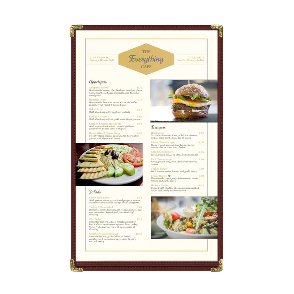 Café Style Menu Cover, 2 View