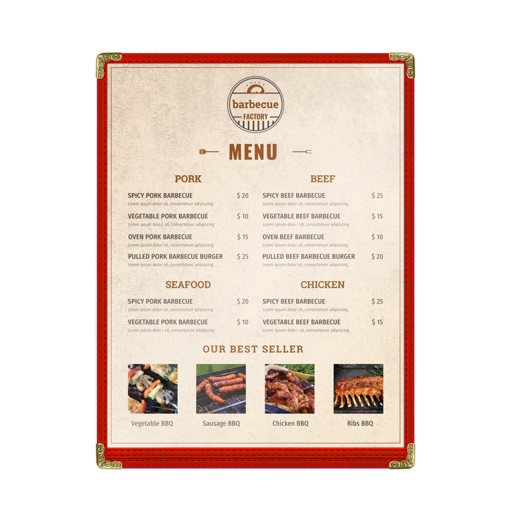Café Style Menu Cover, 2 View