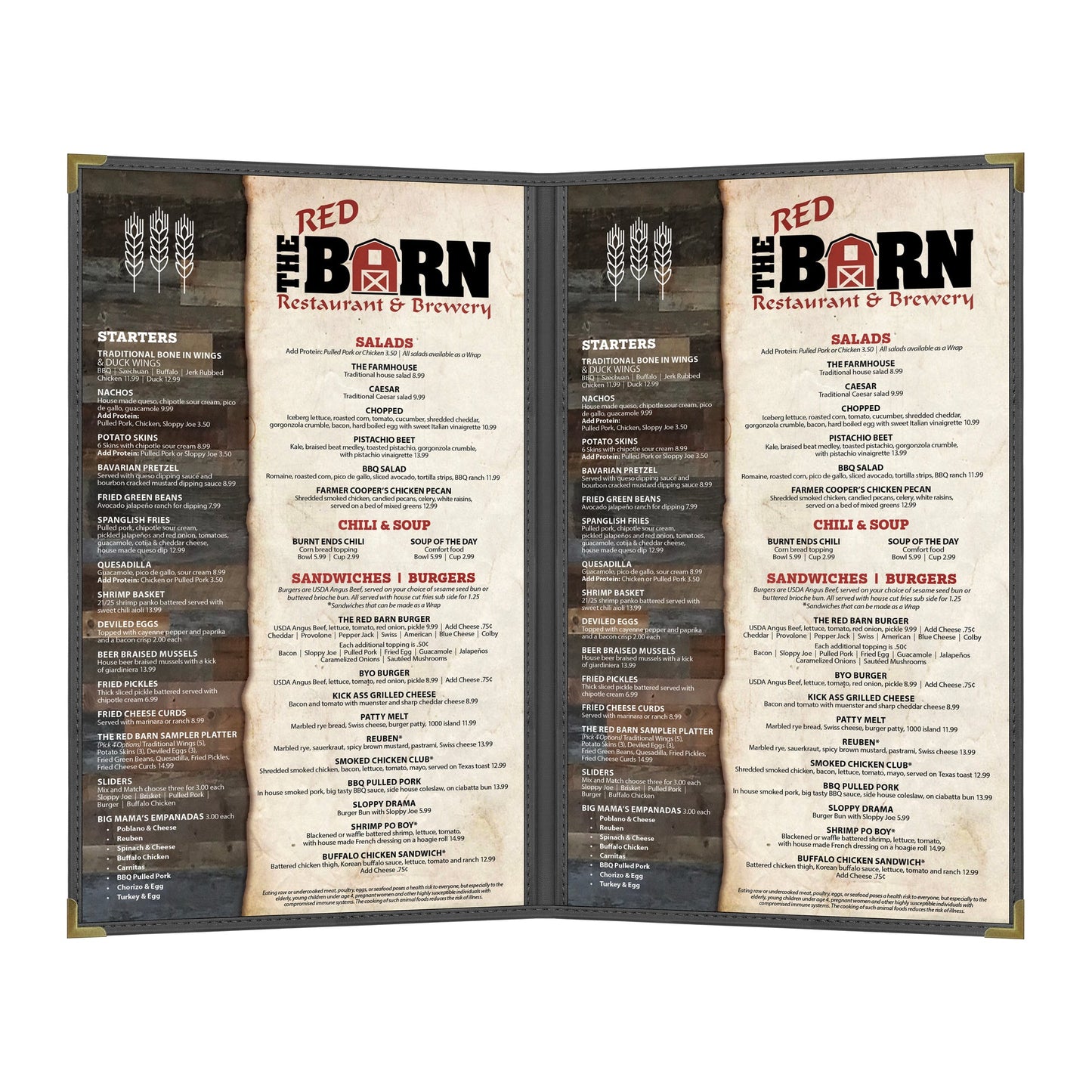 Pajco Menu Cover, Double Pocket (2 View), 8.5" x 14", BlackElegant cover on a fine dining restaurant table