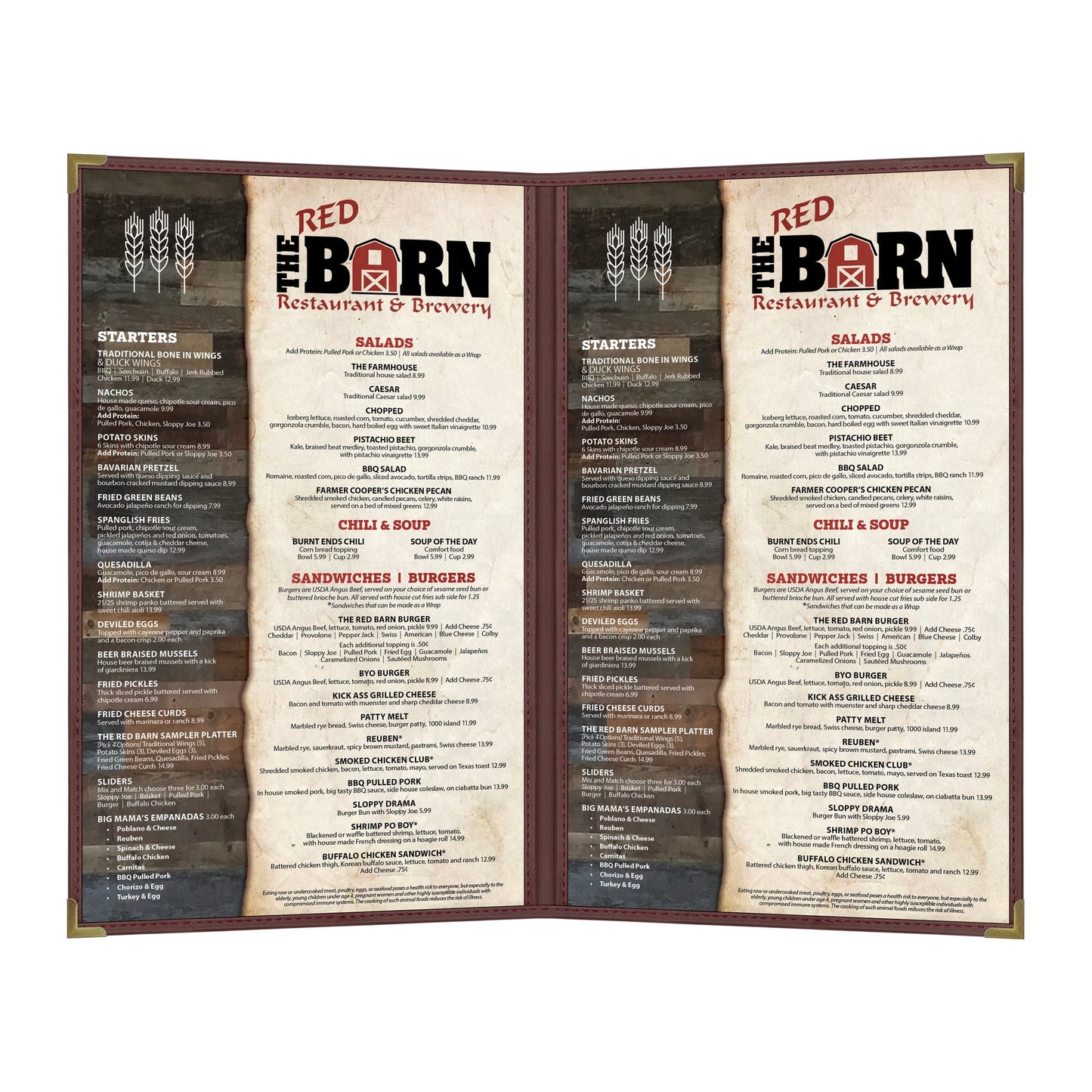 Pajco Menu Cover, Double Pocket (2 View), 8.5" x 14", BurgundyElegant cover on a fine dining restaurant table