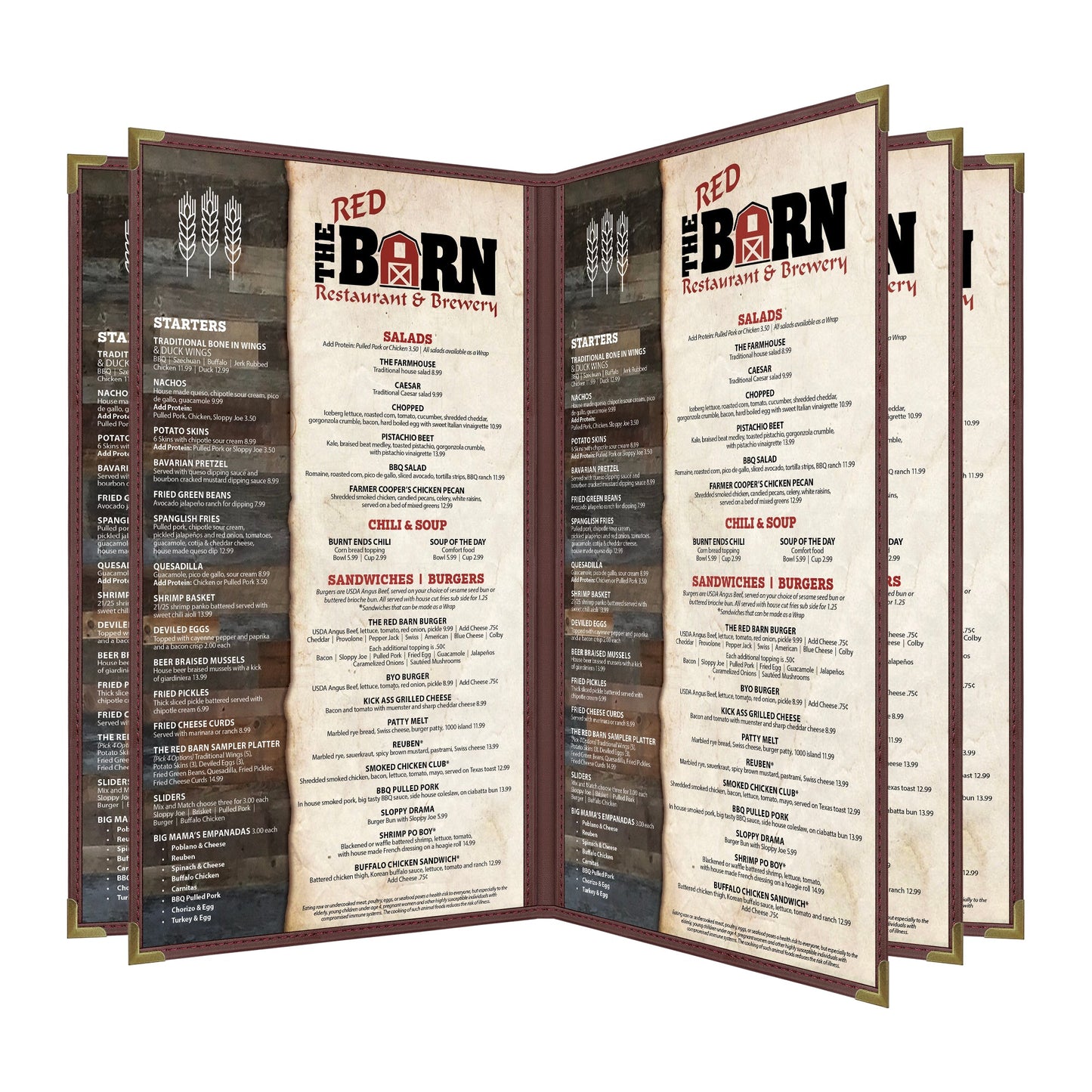 Pajco Menu Cover, Five Pocket Booklet (8 View), 8.5" x 14", BurgundyElegant cover on a fine dining restaurant table