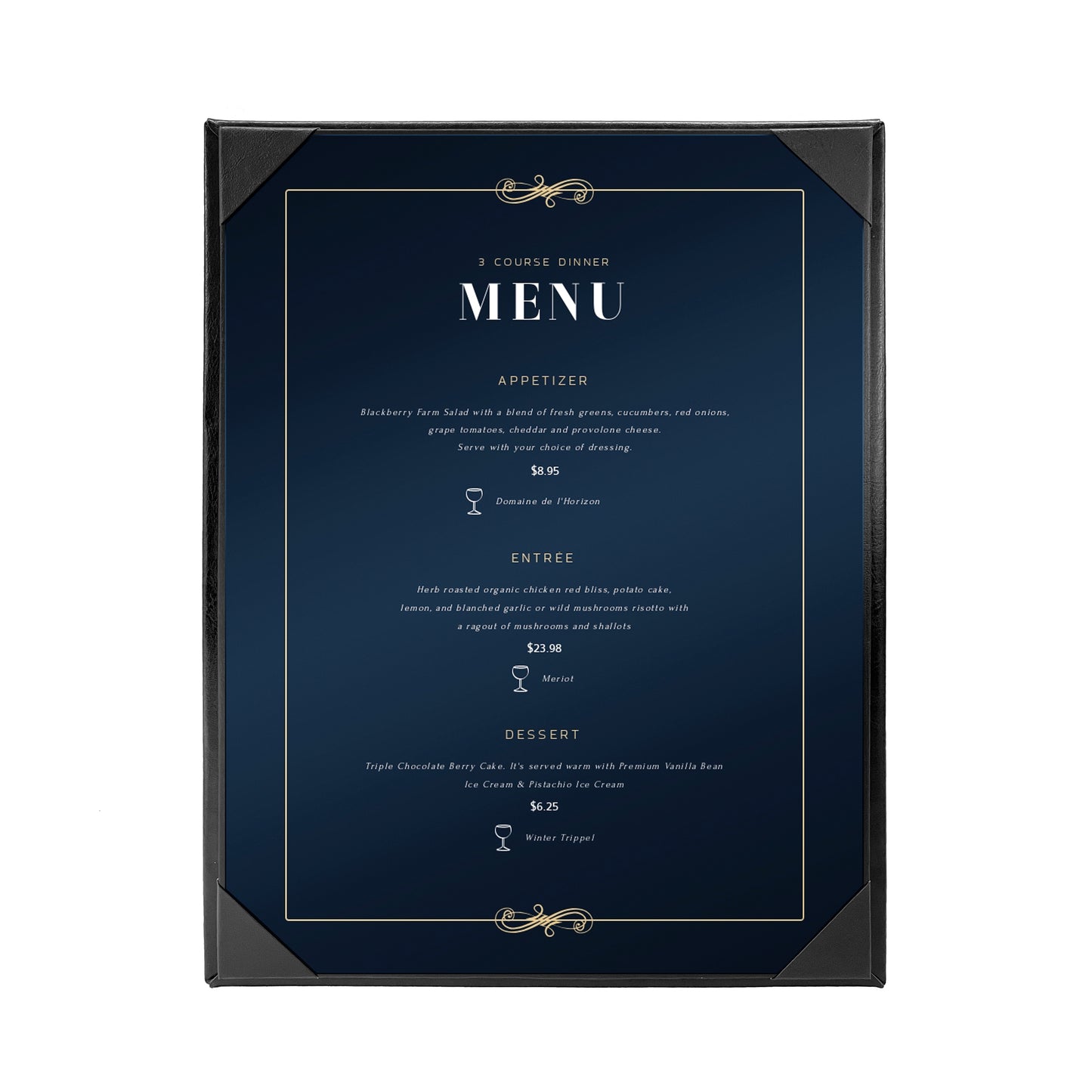 Columbia Casebound Menu Cover, 1 View