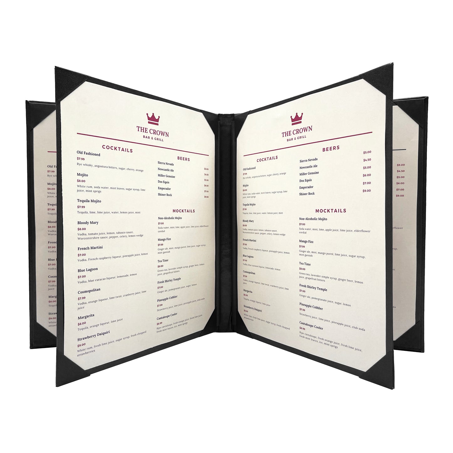 Columbia Casebound Menu Cover, 6 View