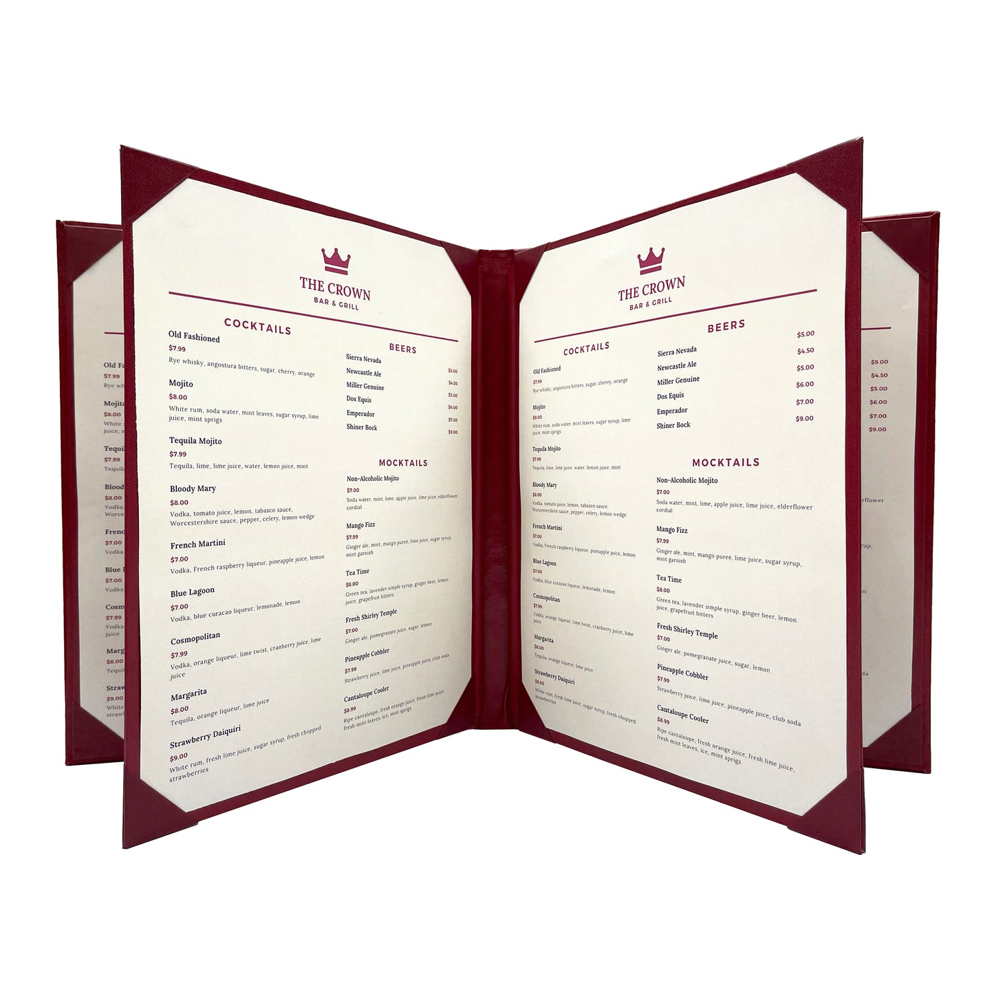 Columbia Casebound Menu Cover, 6 View