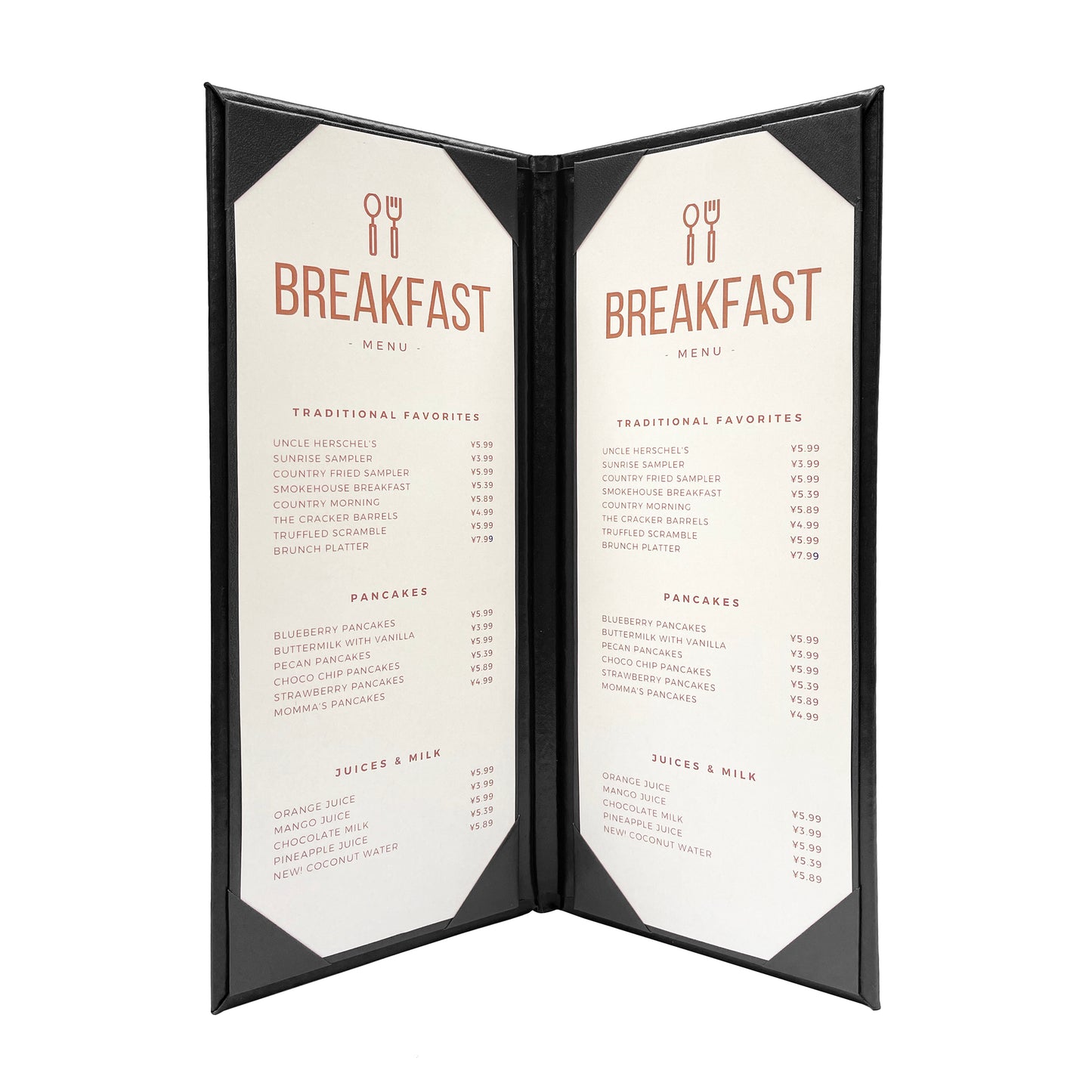 Columbia Casebound Menu Cover, 2 View