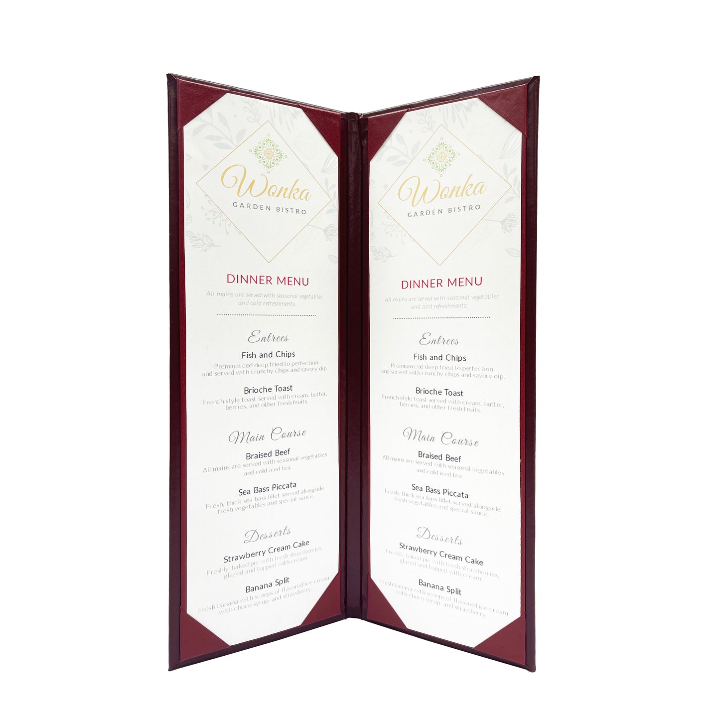 Columbia Casebound Menu Cover, 2 View