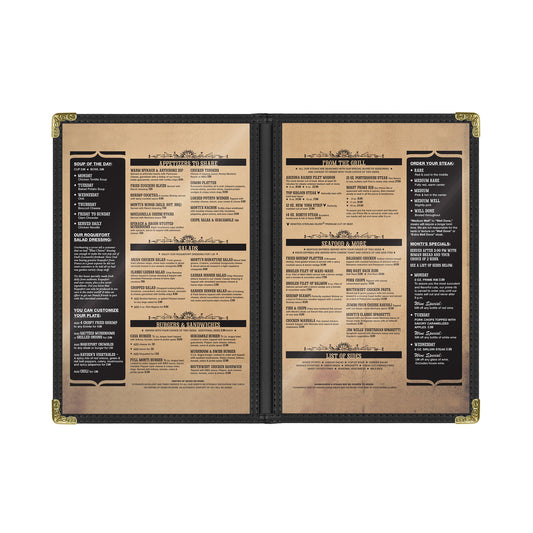Café Style Menu Cover, 4 View