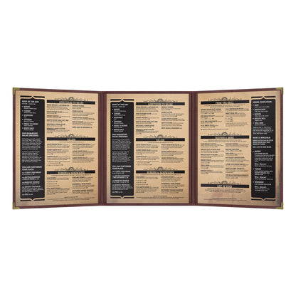 Pajco Menu Cover, Triple Pocket Fold-Out (3 View)