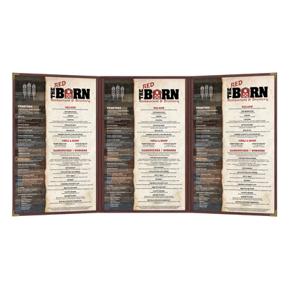 Pajco Menu Cover, Triple Pocket Fold-Out (3 View)
