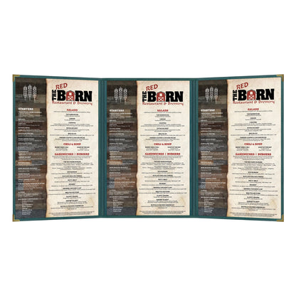 Pajco Menu Cover, Triple Pocket Fold-Out (3 View)