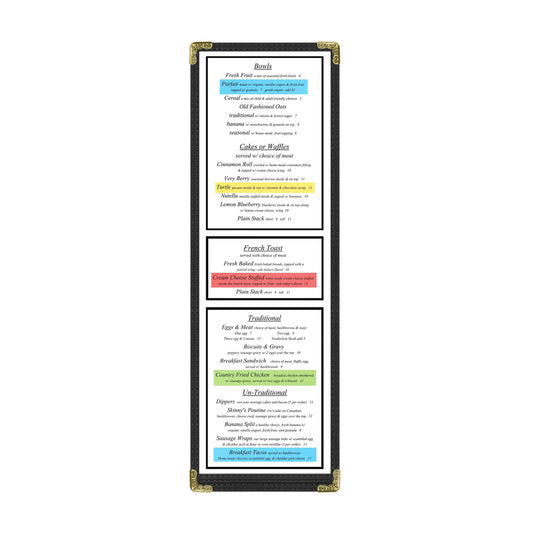 Bar Style Menu Cover, 2 View