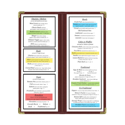 Bar Style Menu Cover, 4 View