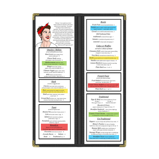 Bar Style Menu Cover, 4 View