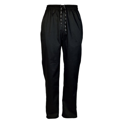 GenieChef Black Classic Lightweight Chef Pants - Unisex-Adults, One Size