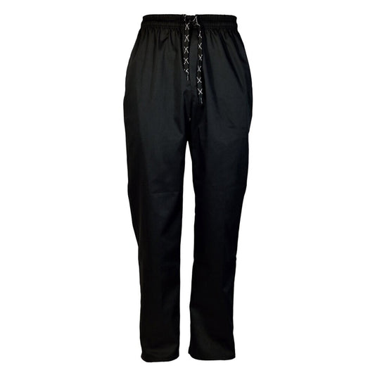 GenieChef Black Classic Lightweight Chef Pants - Unisex-Adults, One Size